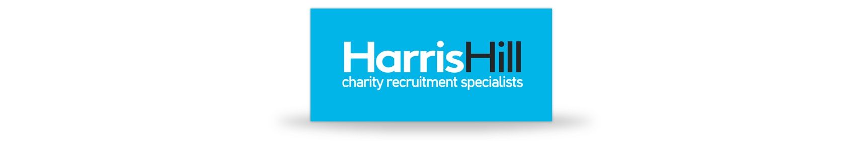 Logo for Harris Hill, a recruitment and consultancy firm, on a blue square.