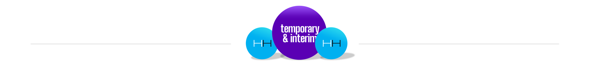 An abstract design of a purple shape in the center, and two blue shapes, one on each side.