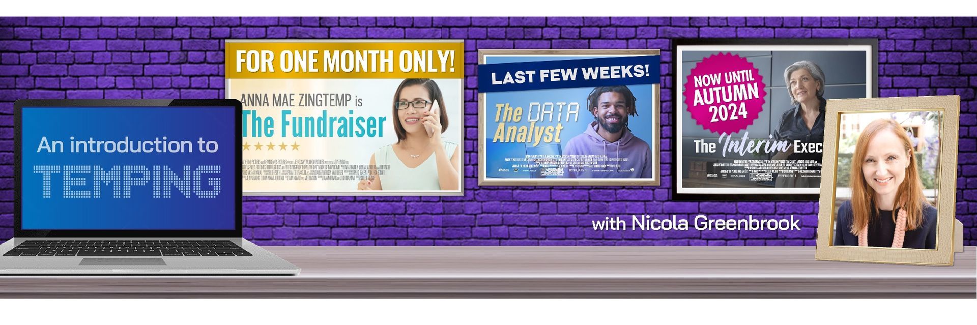 A laptop displays 