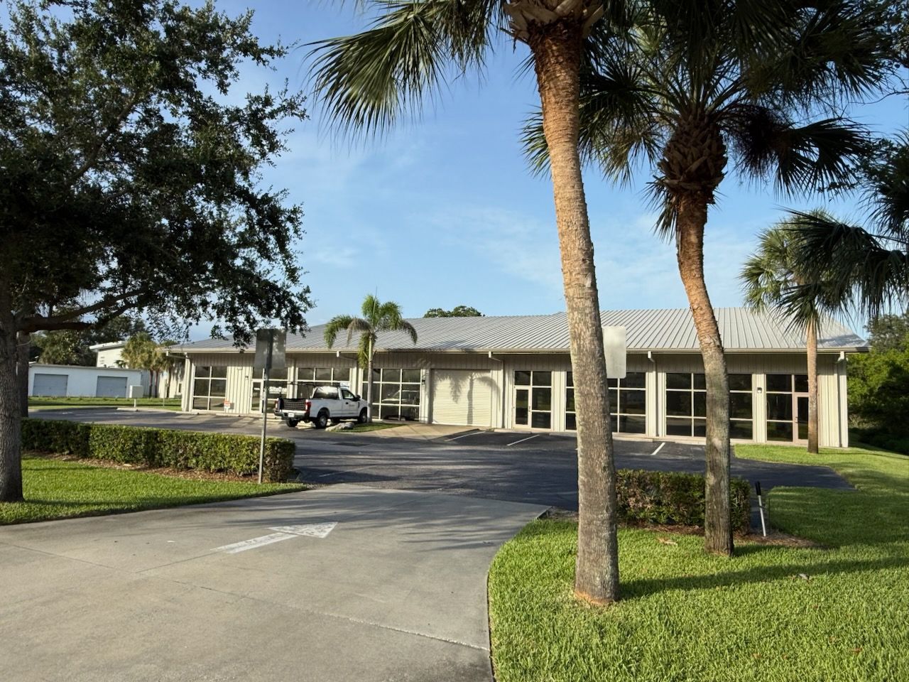 front of Old Dixie Industrial Center (building exterior, entrance). 
