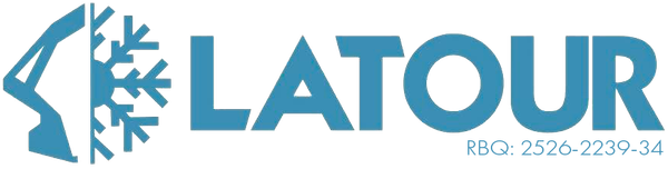 Logo LATOUR avec un visage géométrique bleu et une icône de flocon de neige à côté du mot « LATOUR »