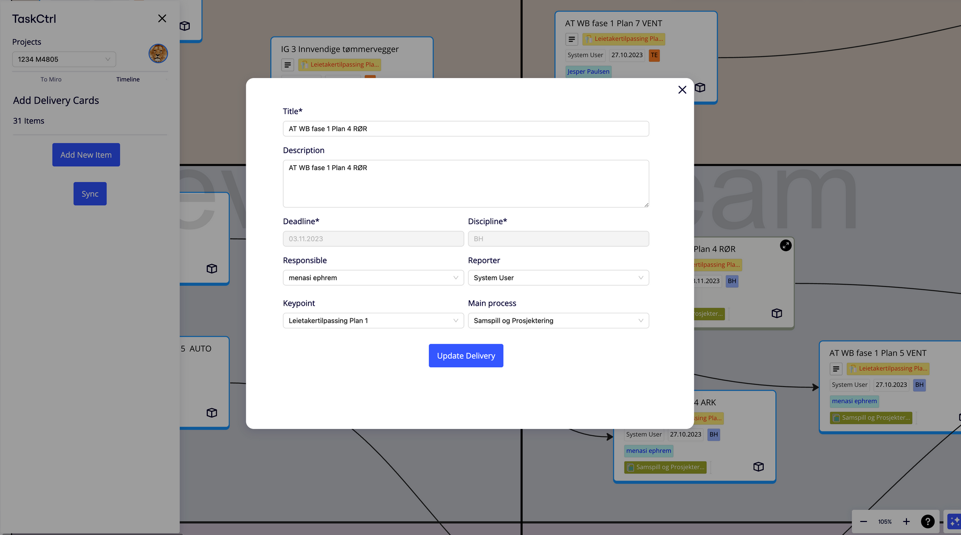 Use all metadata from TaskCtrl in Miro