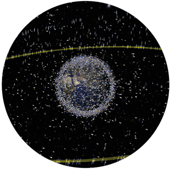 ESA Image showing space satellites in orbit