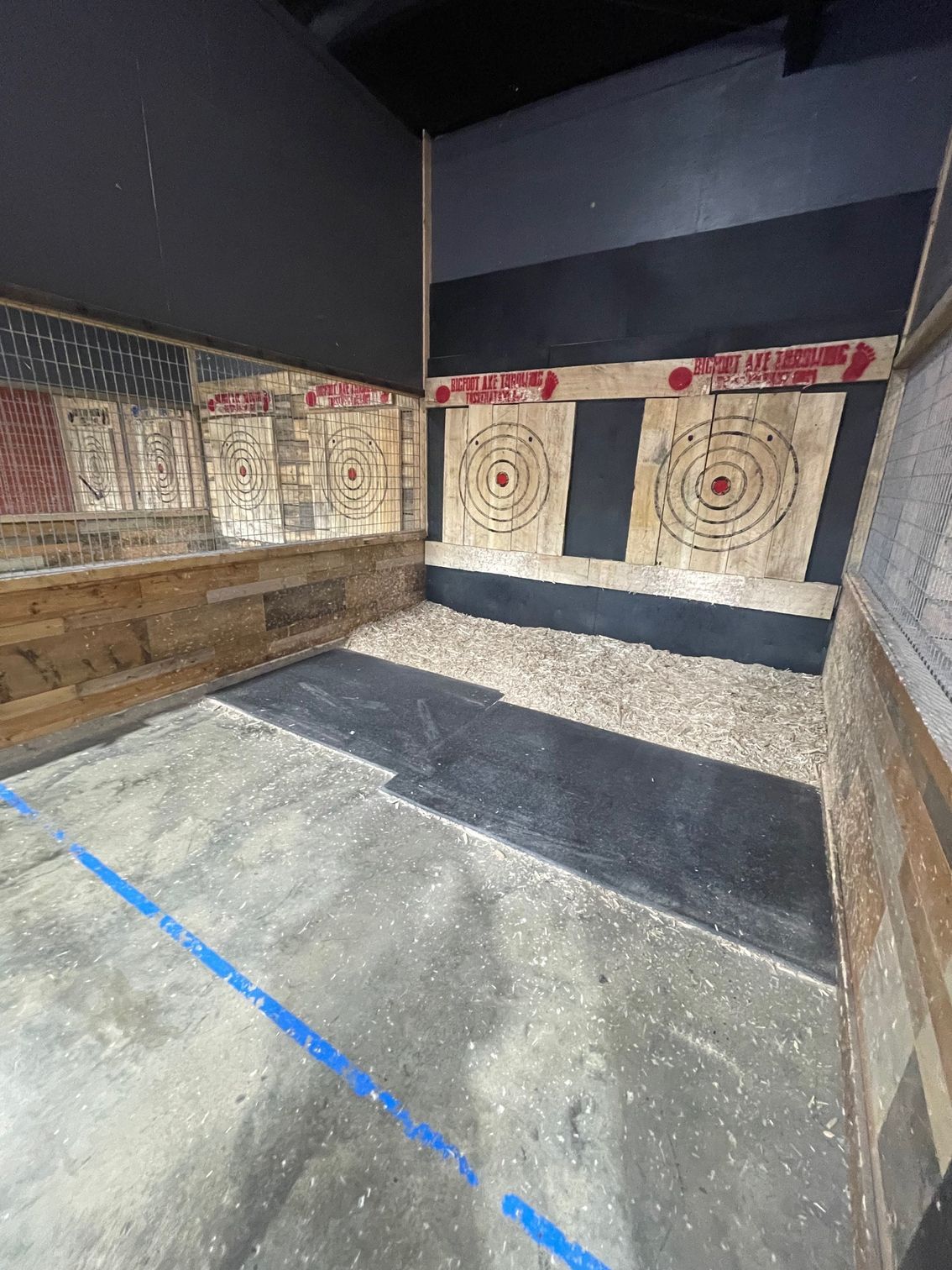 Axe throwing grid for a fun family friendly or date night idea