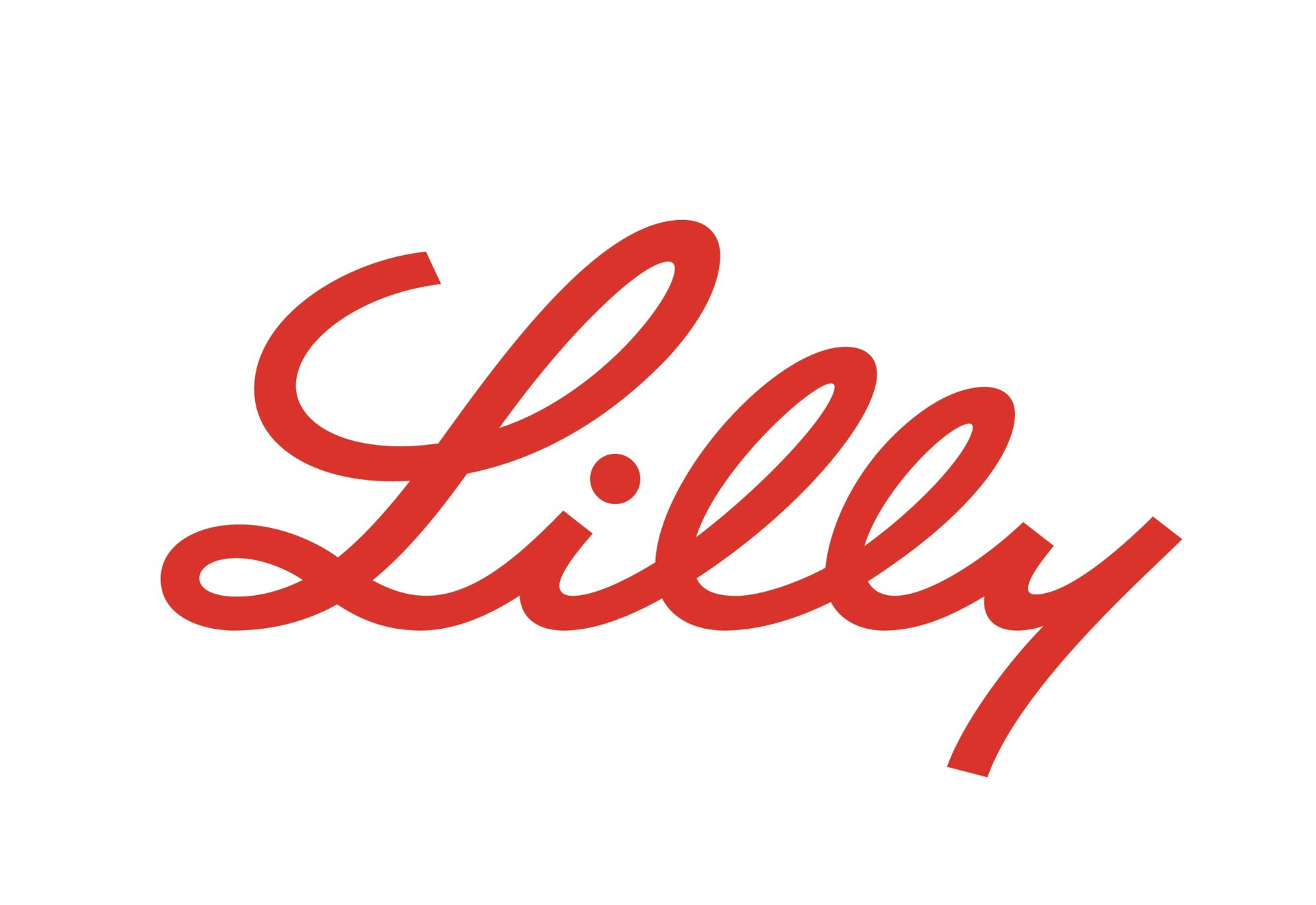 Red Lilly script logo on a white background