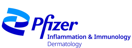 The logo for pfizer inflammation and immunology dermatology