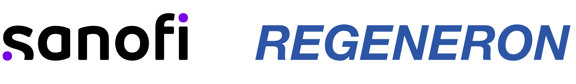 A blue and purple logo for sonofi regeneron