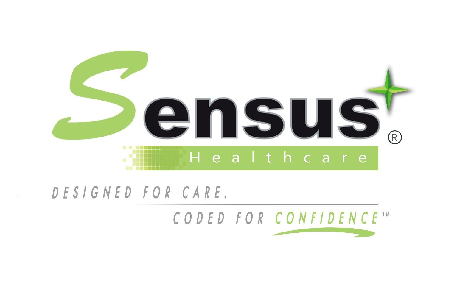 Sensus Healthcare logo in green and black with the tagline “Designed for care. Coded for confidence.”