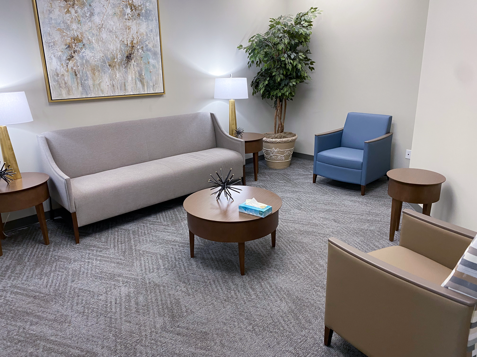 Comfortable living room-style Privacy Room at the Bluegrass PACE Center for participants.