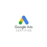 Google Ads Certified logo. A colored triangle composed of blue, yellow, and green shapes. Text: Google Ads CERTIFIED.