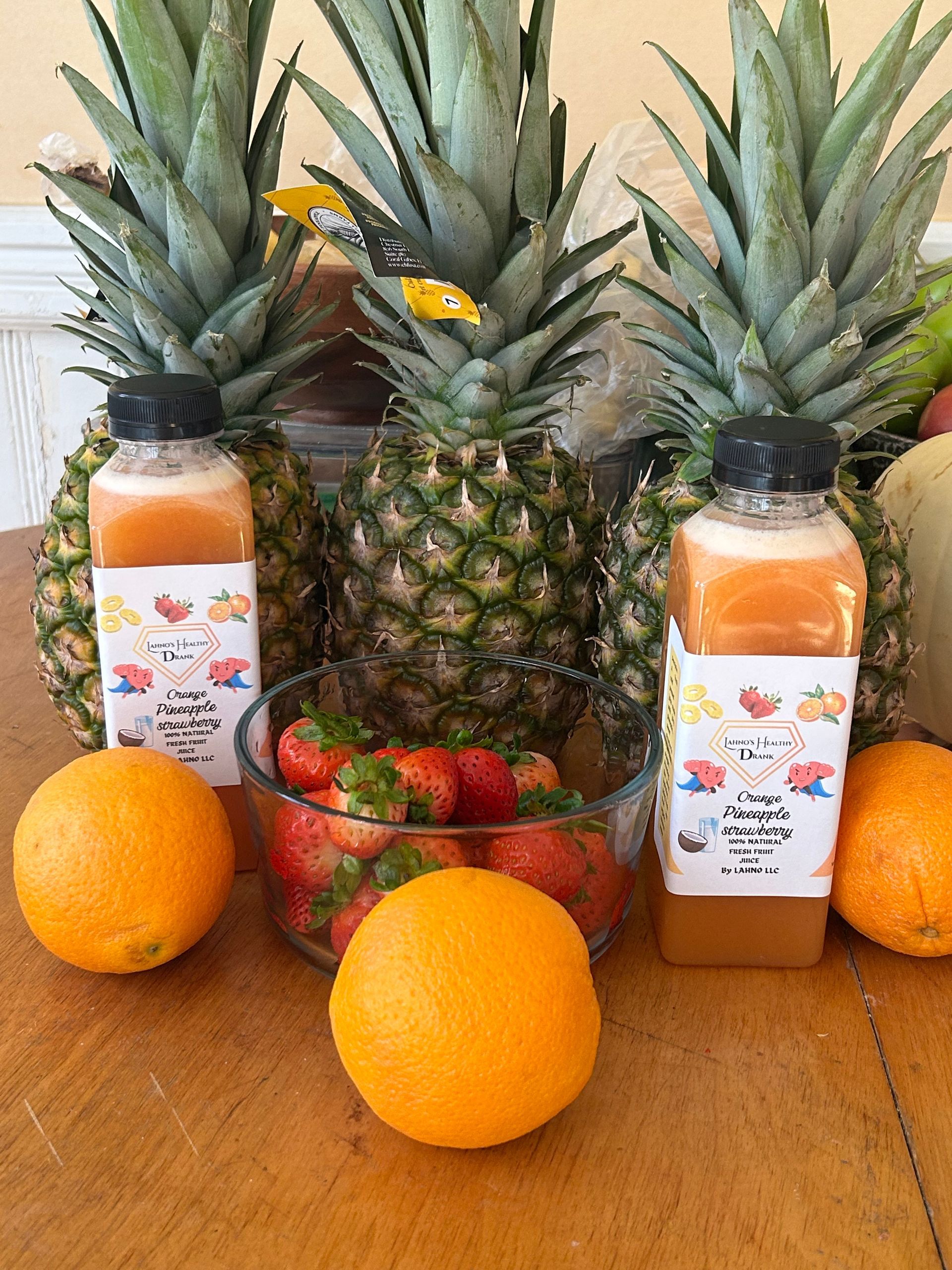 Lahno's Healthy Drank Orange, Pineapple, & Strawberry 12oz, 33oz, or 12oz 6pack