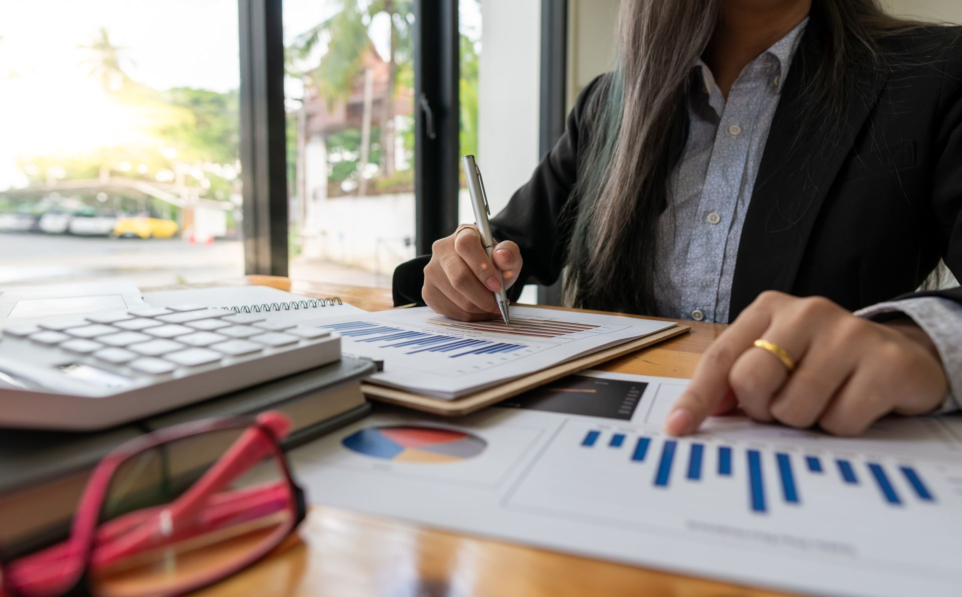 Accountant Creating A Financial Report