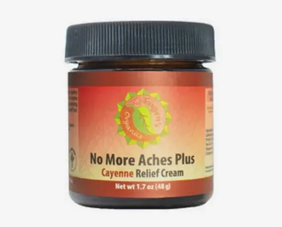 A jar of no more aches plus cayenne relief cream
