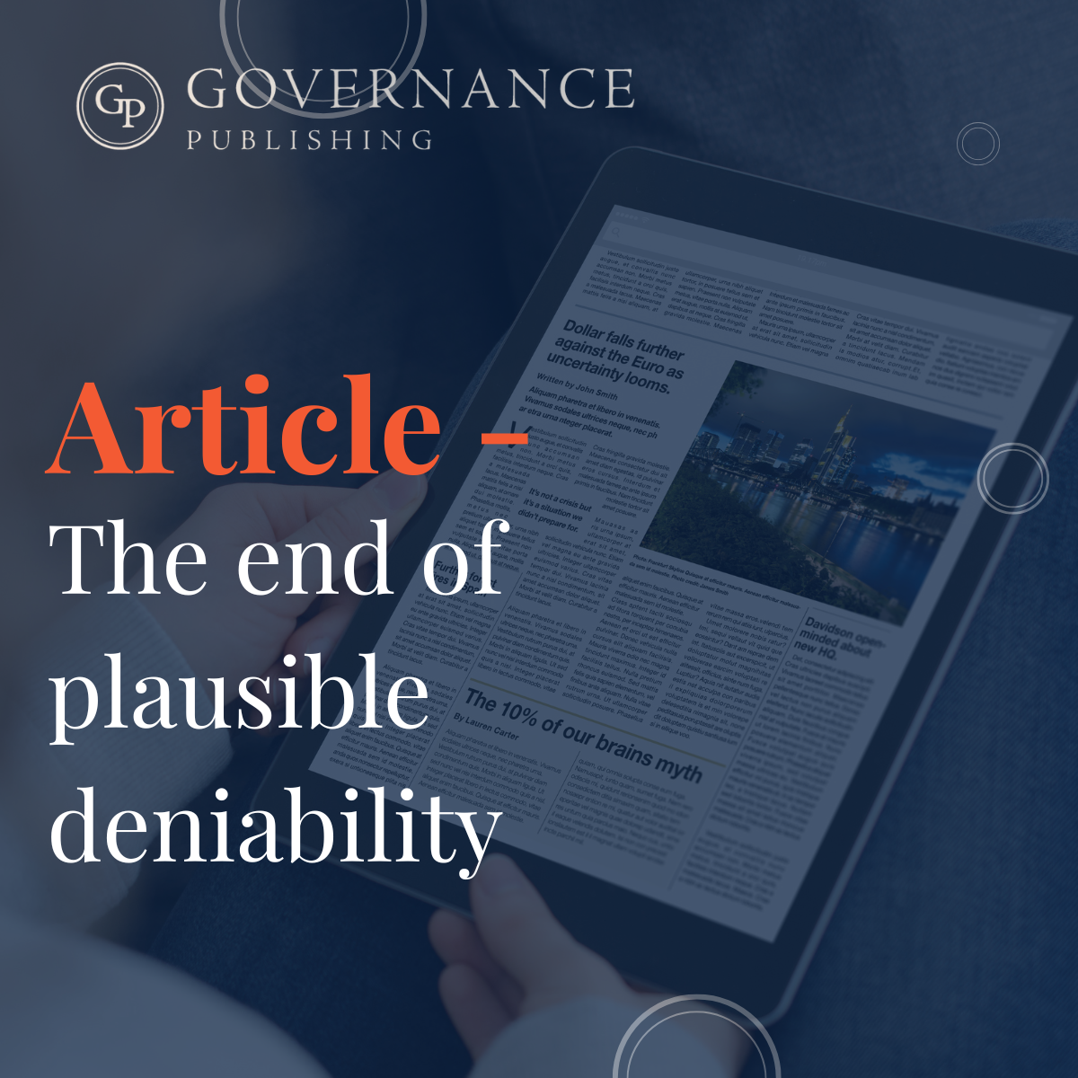 The end of plausible deniability article