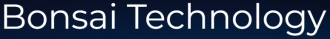 Logo di Bonsai Technology con testo bianco su sfondo nero.