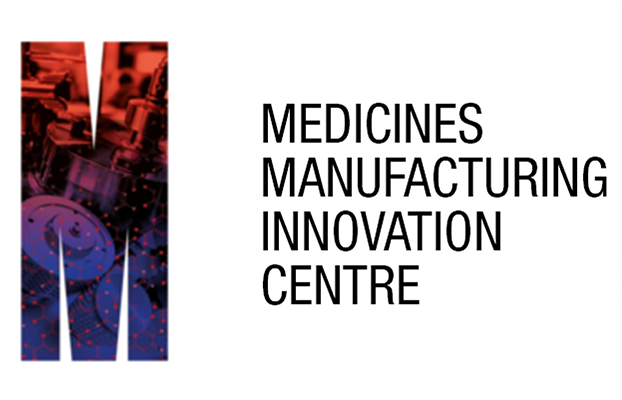 Logo of Medicines Manufacturing Innovation Centre with a colorful 
