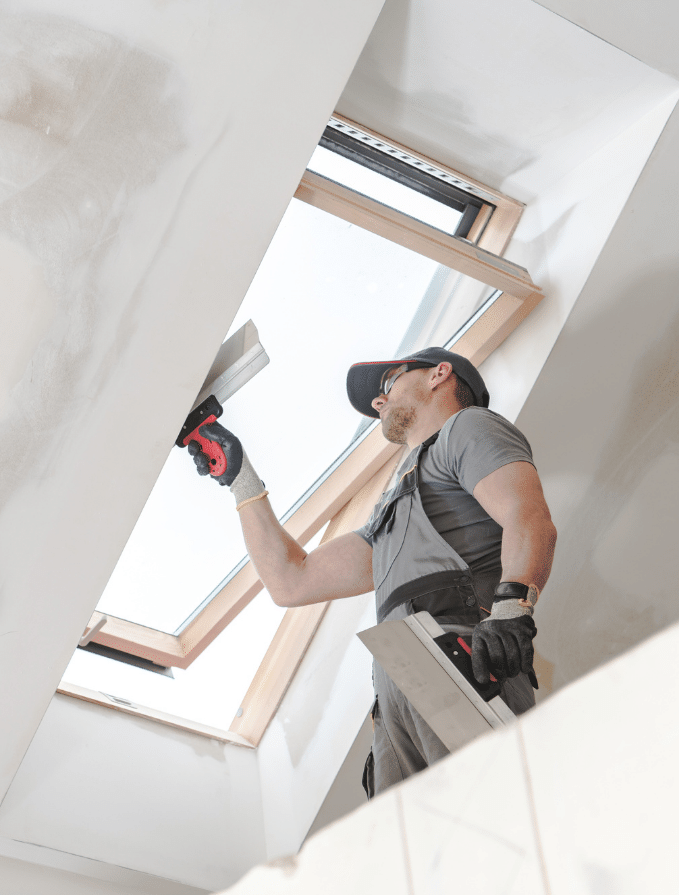 Finishing work near a window