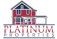 Logo: Red house with a blue roof,