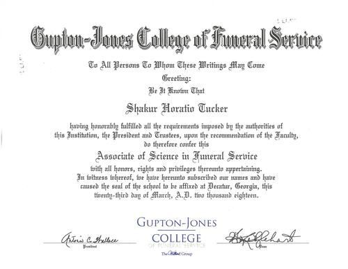 Gustavus Adolphus College diploma with decorative script and signatures