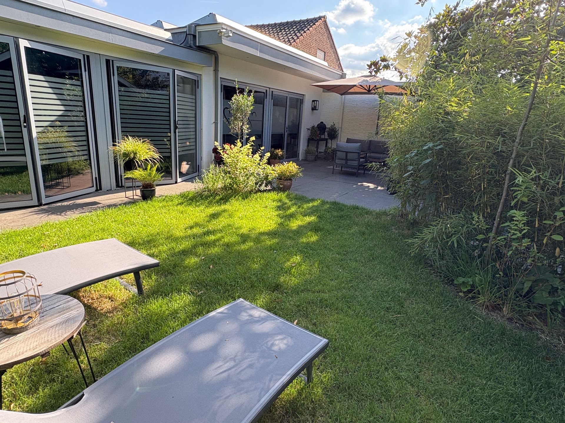 Private garden and sunbeds
