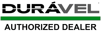 Durável Authorized Dealer logo in black and green text on white background