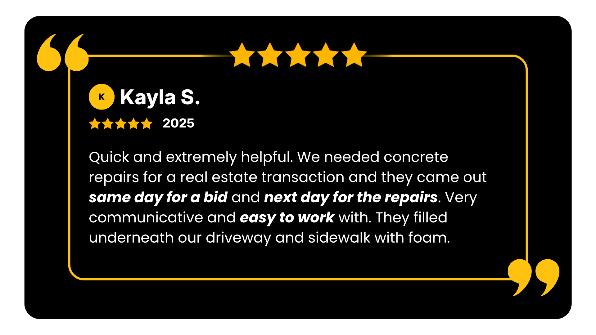 5 Star Polylifting Google Review - Kayla
