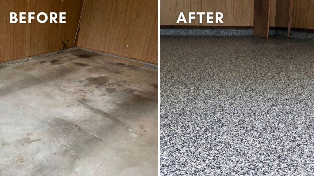 before and after concrete coating