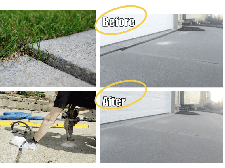 Before/After Driveway Leveling