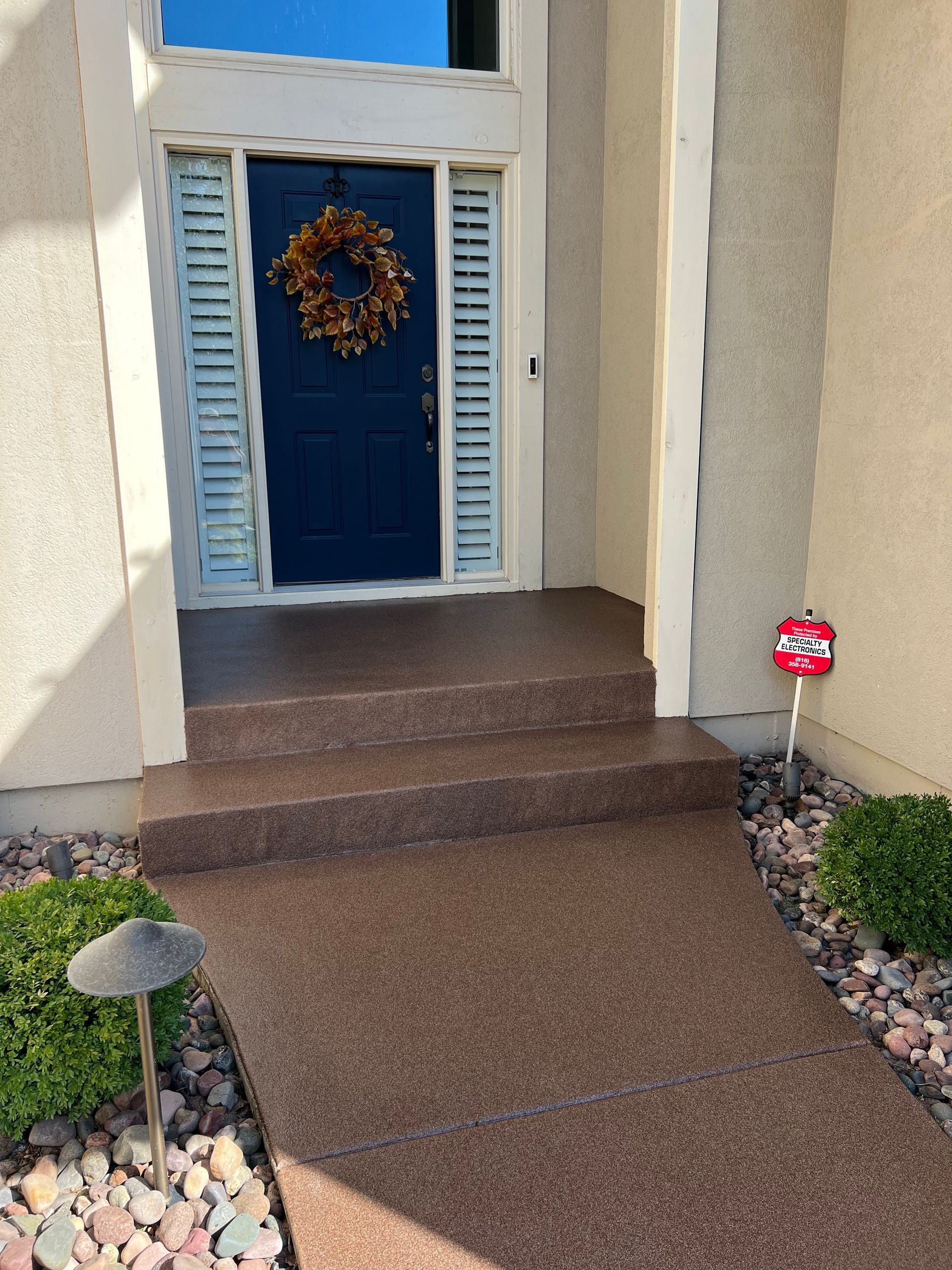 Concrete entryway coating