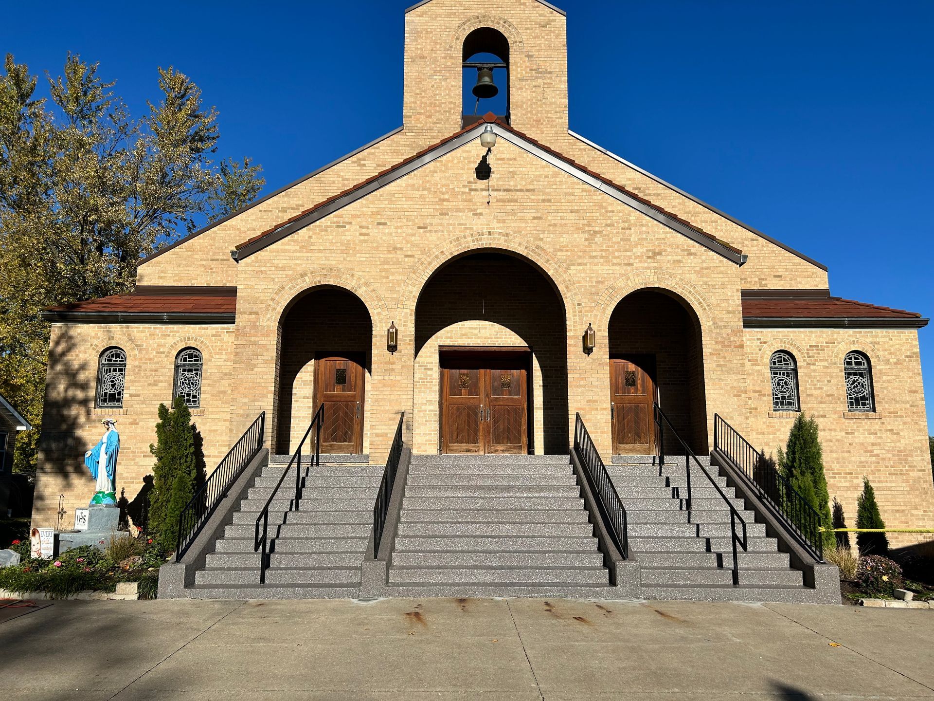 no-slip concrete stairs epoxy coating at church
