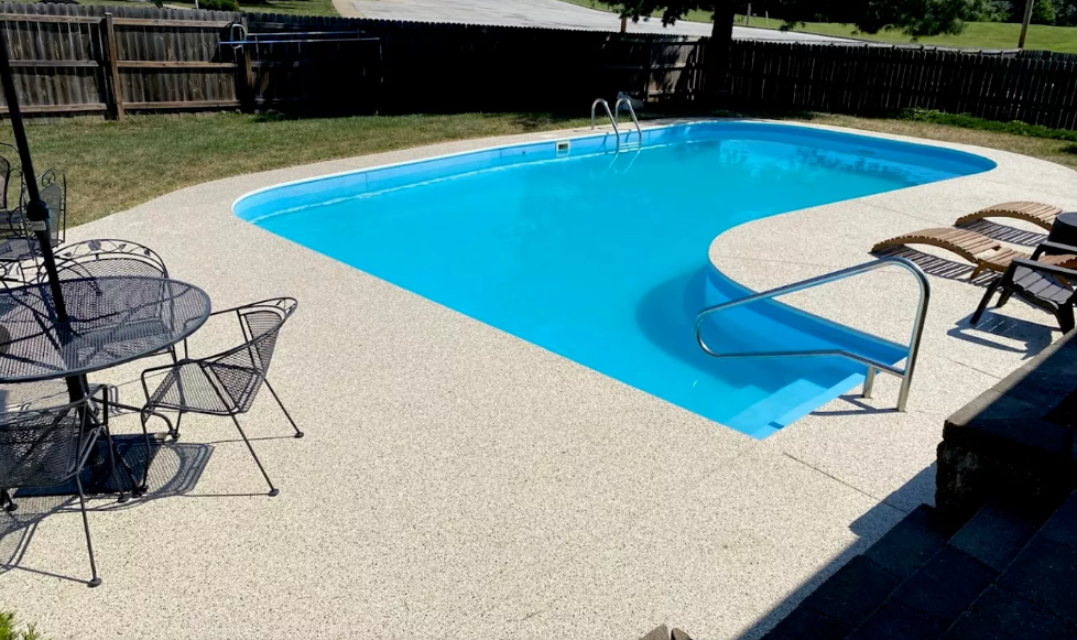 Decorative concrete patio and pool deck