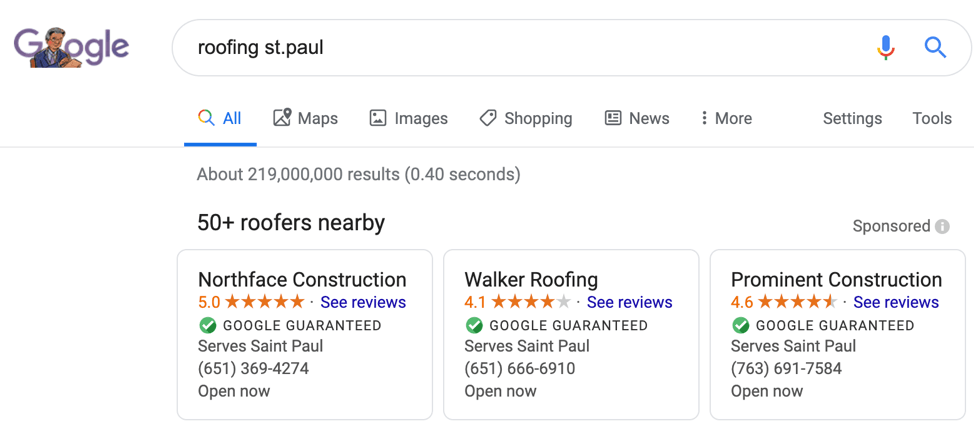 Google Local Service Ads for Roofing Companies