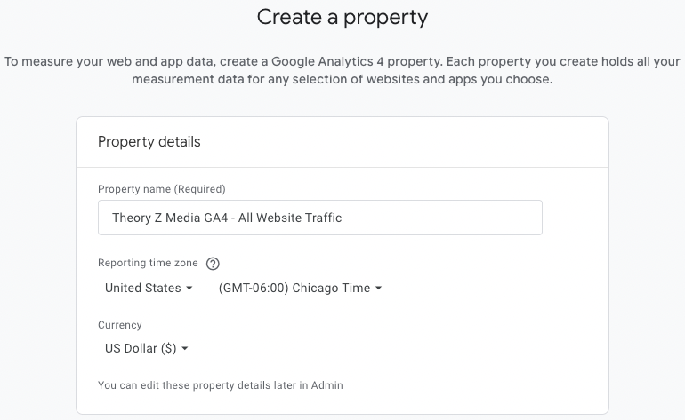 GA4 Property Setup Preview