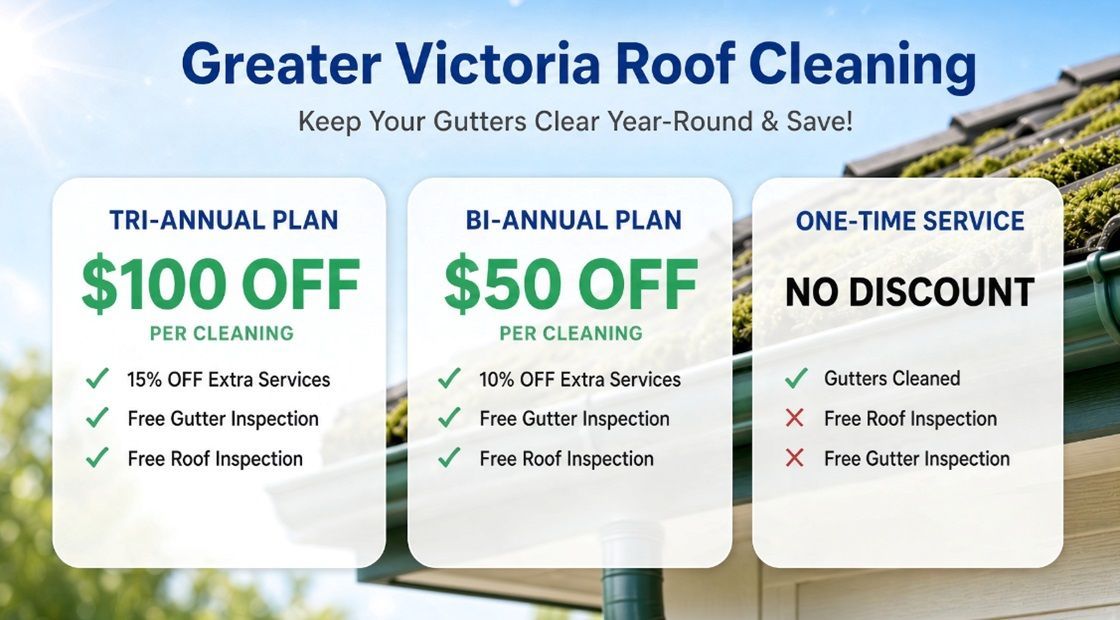 Infographic showing maintenance package pricing for routine gutter cleaning