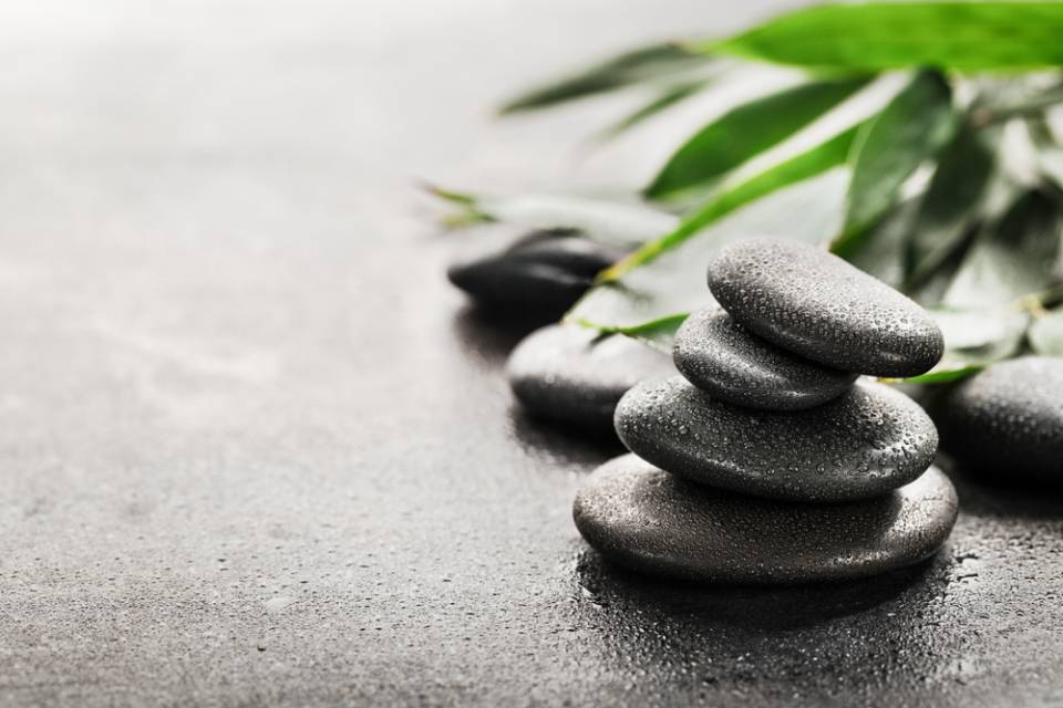 black stones stacked on top of each other