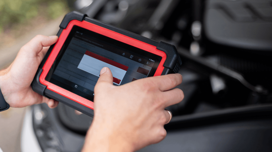 a vehicle diagnostic being performed roadside