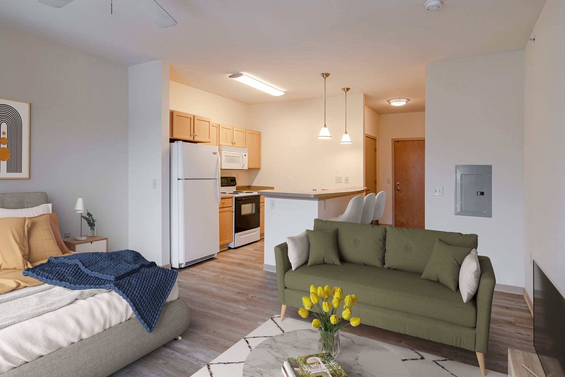 Park Central J Style Kitchen Virtually Staged