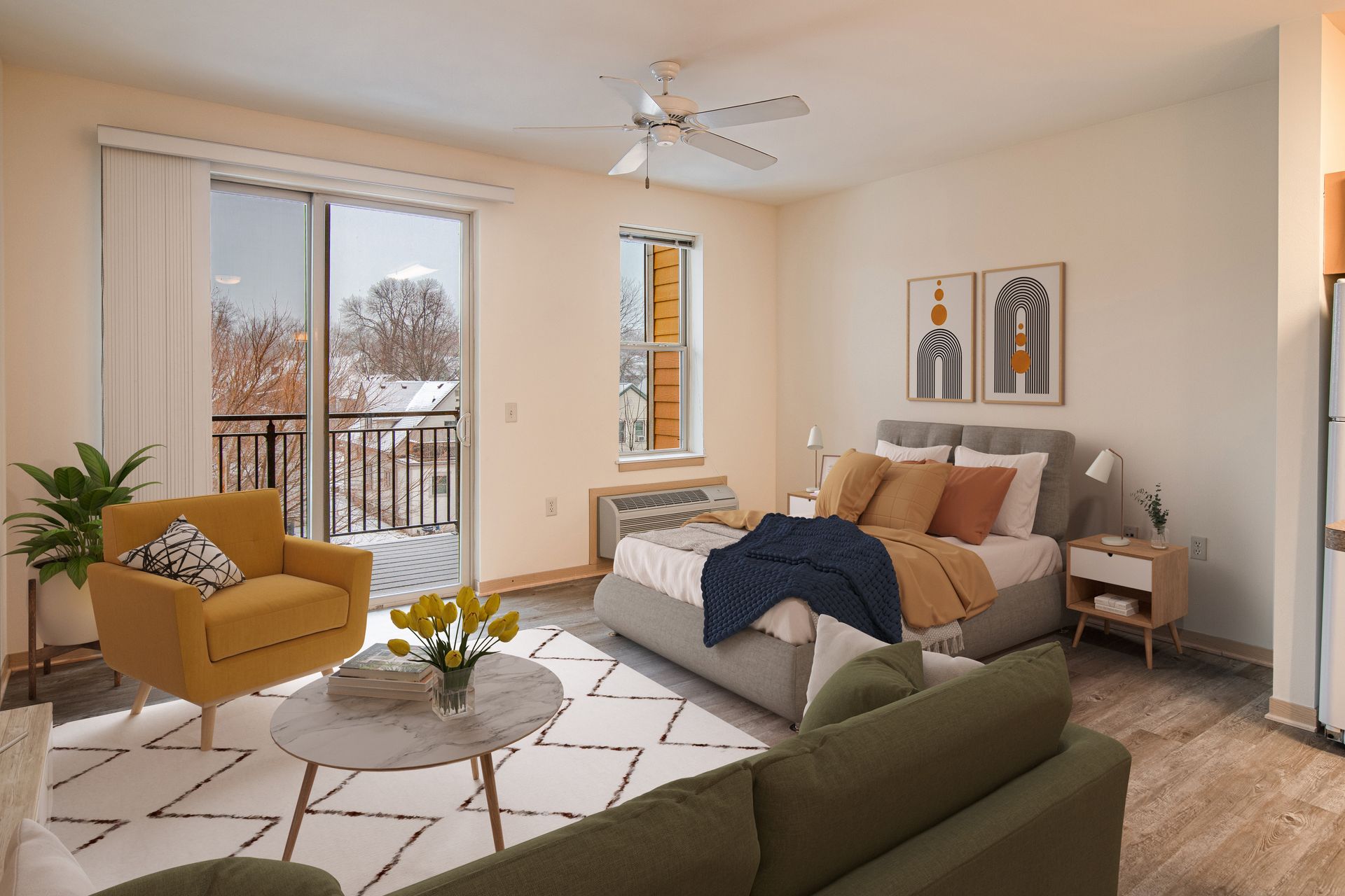 Park Central J Style Living Room Virtually Staged