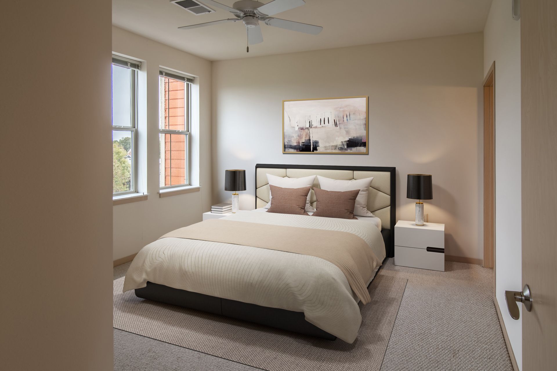 Park Central Virtually Staged 2 Bedroom Primary Bedroom