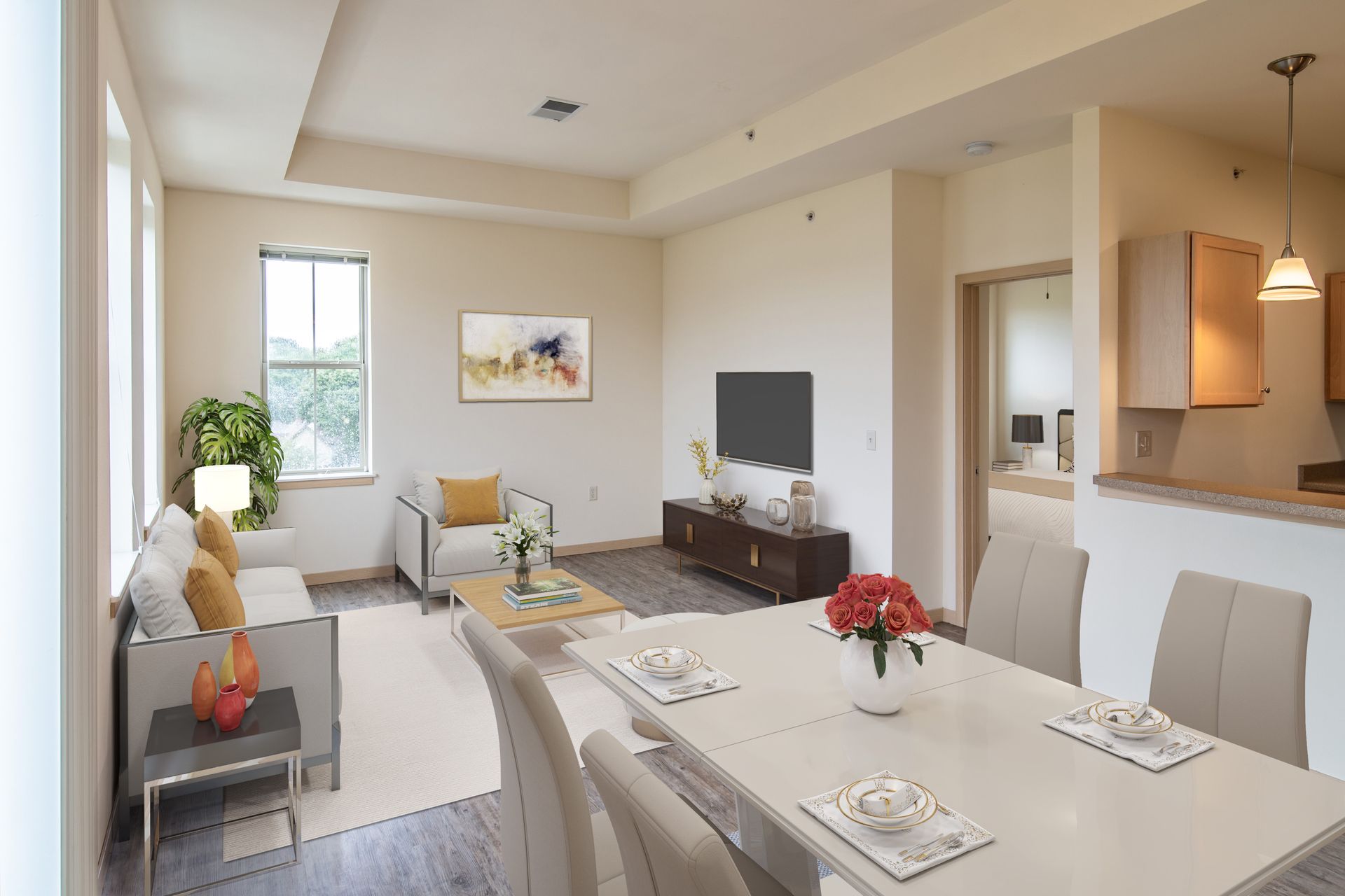 Park Central Virtually Staged 2 Bedroom Living Room