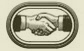 Handshake icon in a rounded rectangular border.