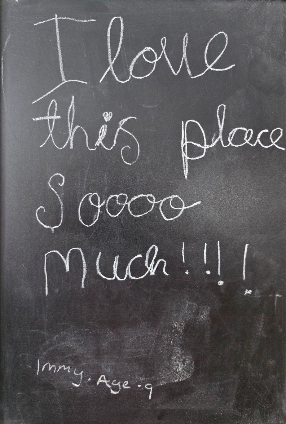 Blackboard with guest message