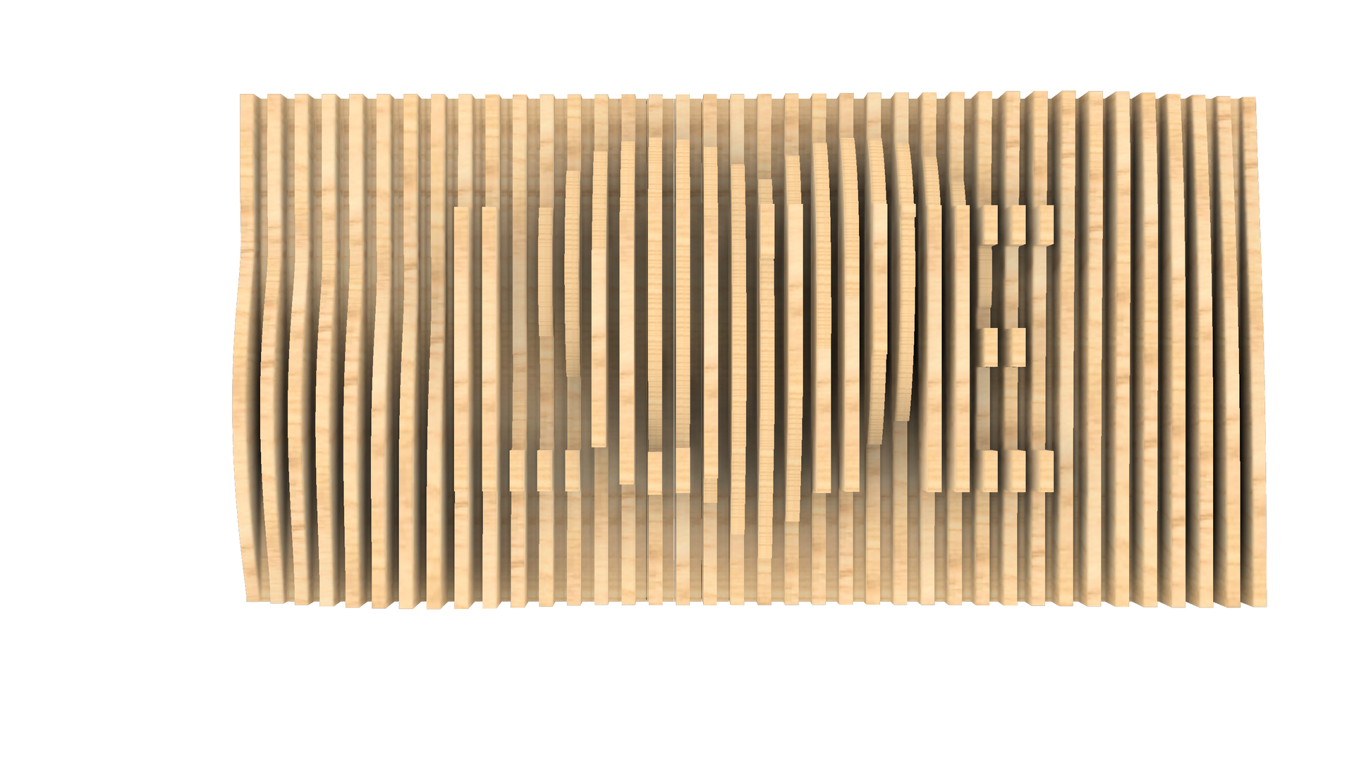 A 3d rendering of a wooden fence on a white background.