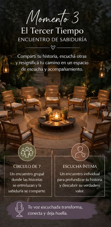 Un grupo de personas se sienta en círculo para una reunión en una sala luminosa