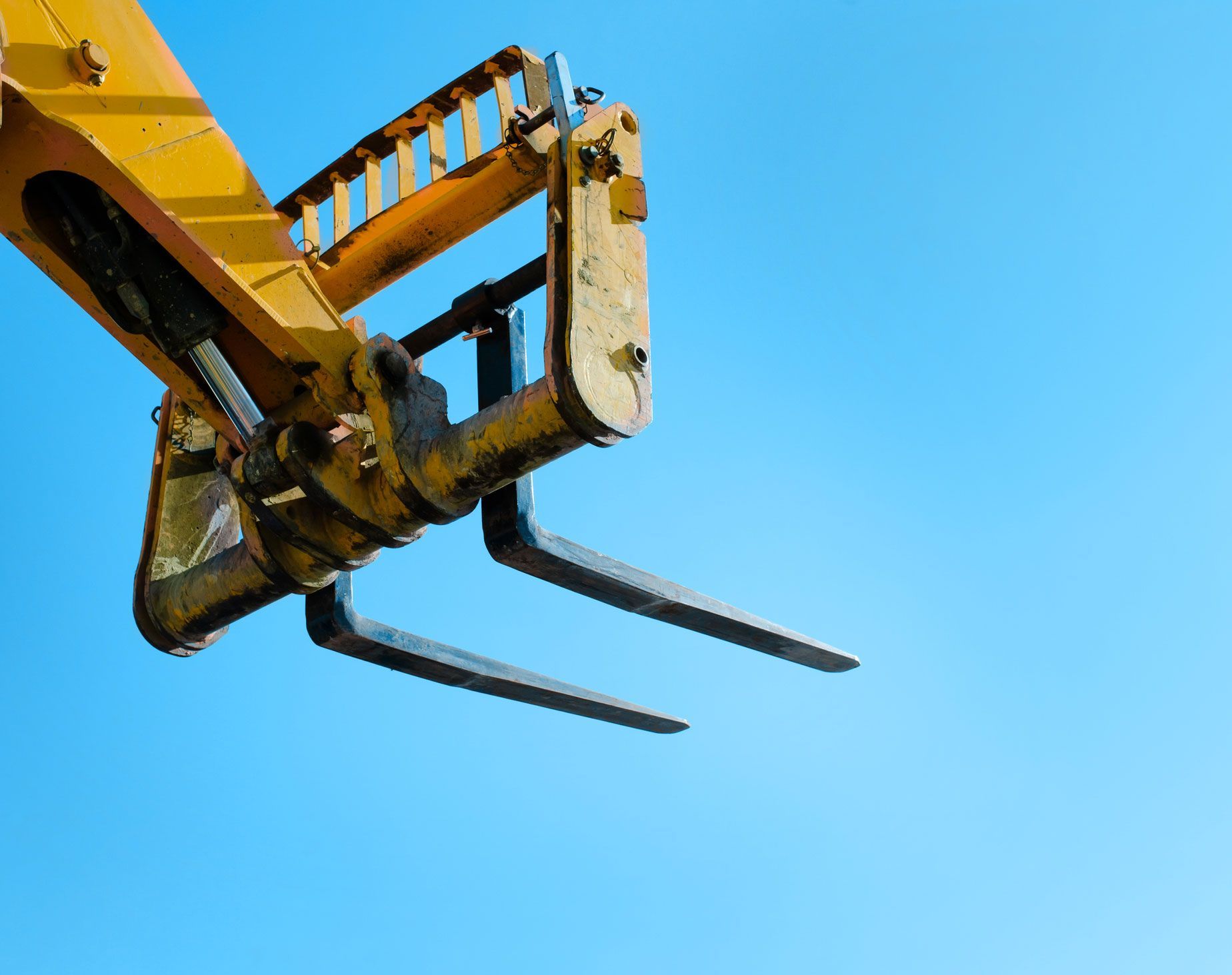 Telehandler with raised boom and forks | Derrimut, VIC | Discount Forklifts