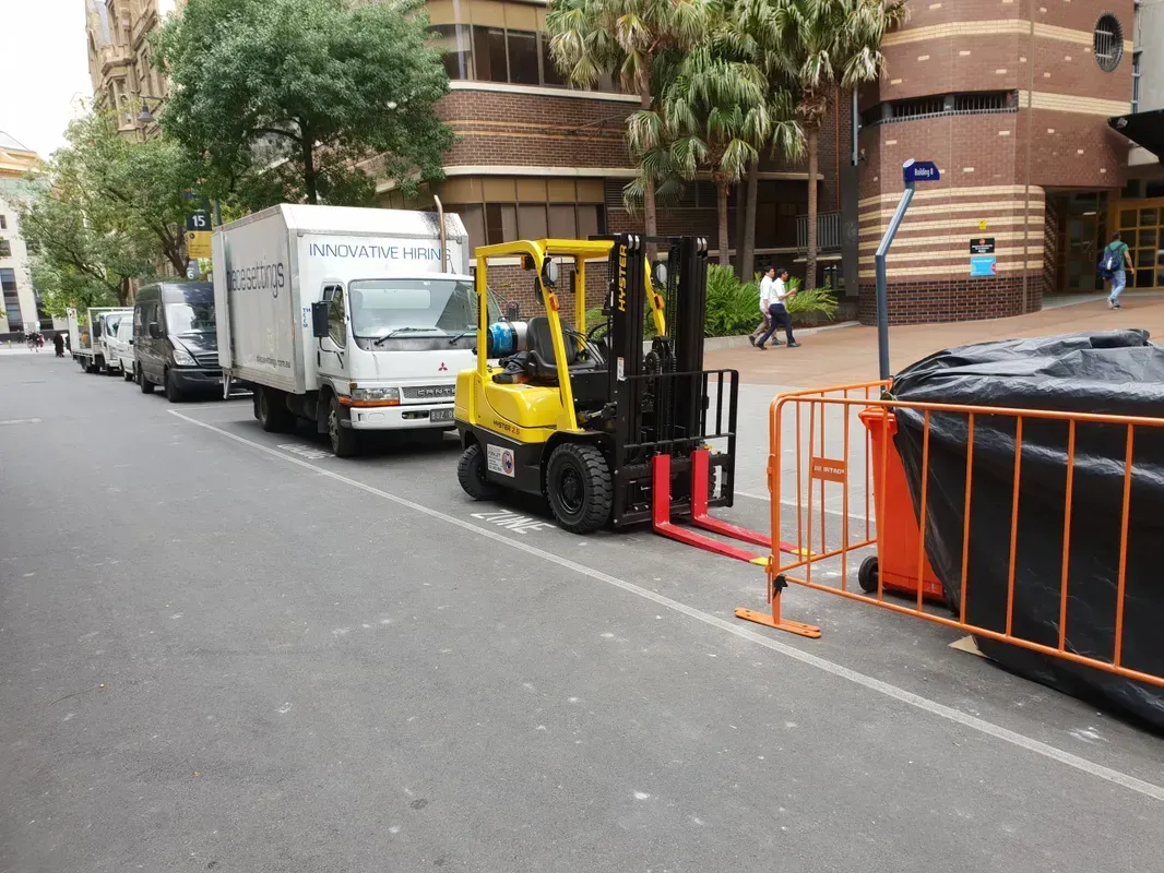Parked forklift beside the road | Derrimut, VIC | Discount Forklifts