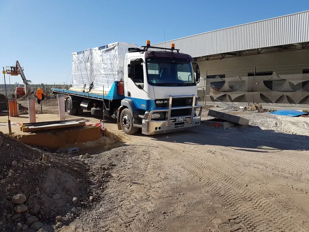 Loaded white truck | Derrimut, VIC | Discount Forklifts