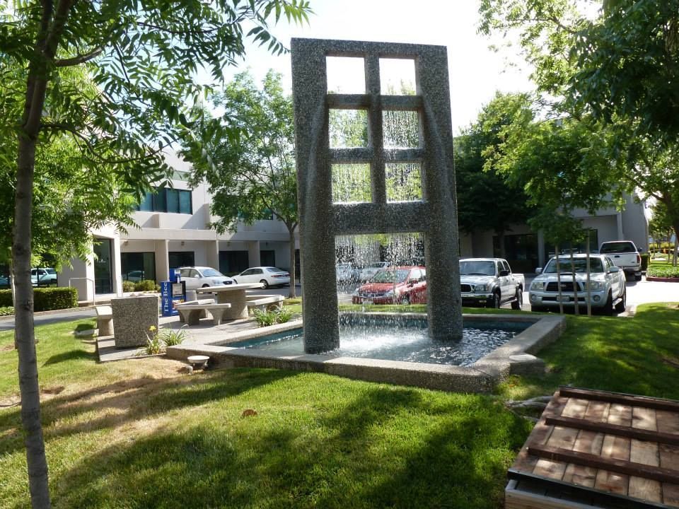 Fountain Outside the Commercial Building — Carmichael, CA — Elite Ponds