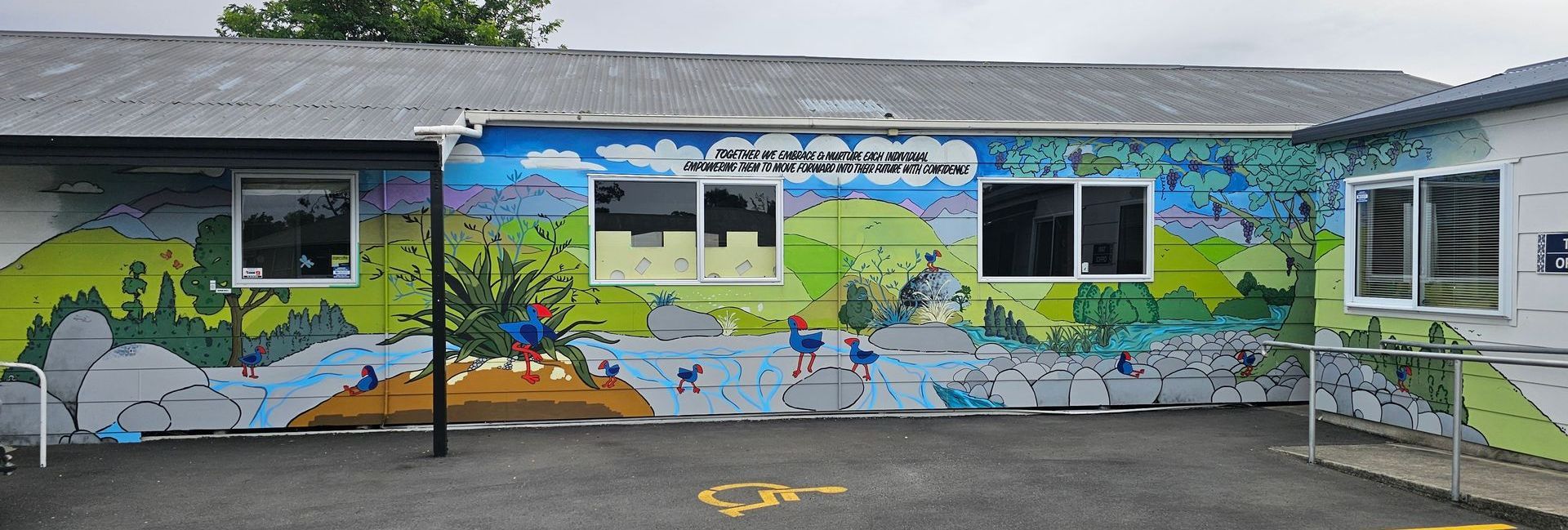 Mural, art, school, collaboration, nz, artist, canterbury, graffitti, urban, artist, colour, linework, community, business, bespoke, artwork, commission, love, project, murals by margot.nz, atwork, custom, Illustration, sketching, design, commercial, business, corporate, product design, labels, graphics, drawn, hand, pencil, pen, black and white, buildings, people, lovel,m community, murals, margot.nz, nz, margot, margotkorhonen, margot korhonen