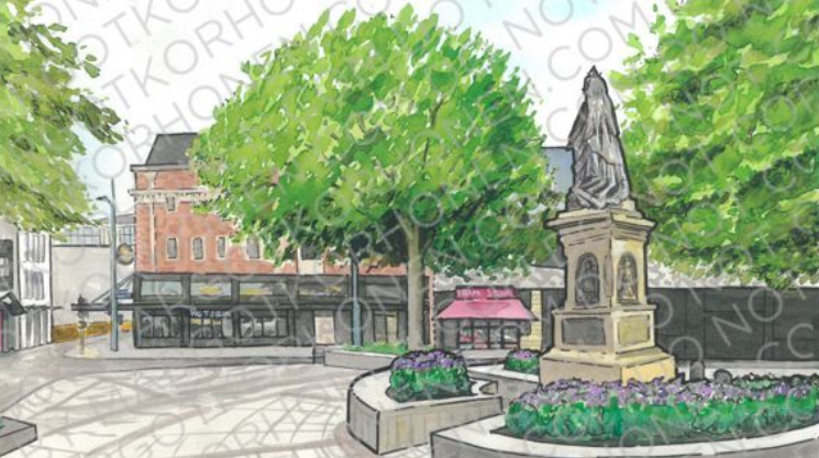Victoria Square Watercolour Painting by Margot Korhonen